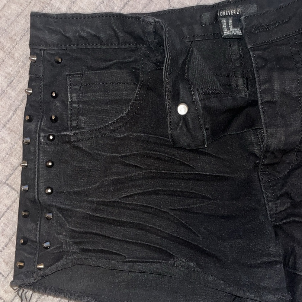 2/$12 Black Jean Shorts - Picture 5 of 7